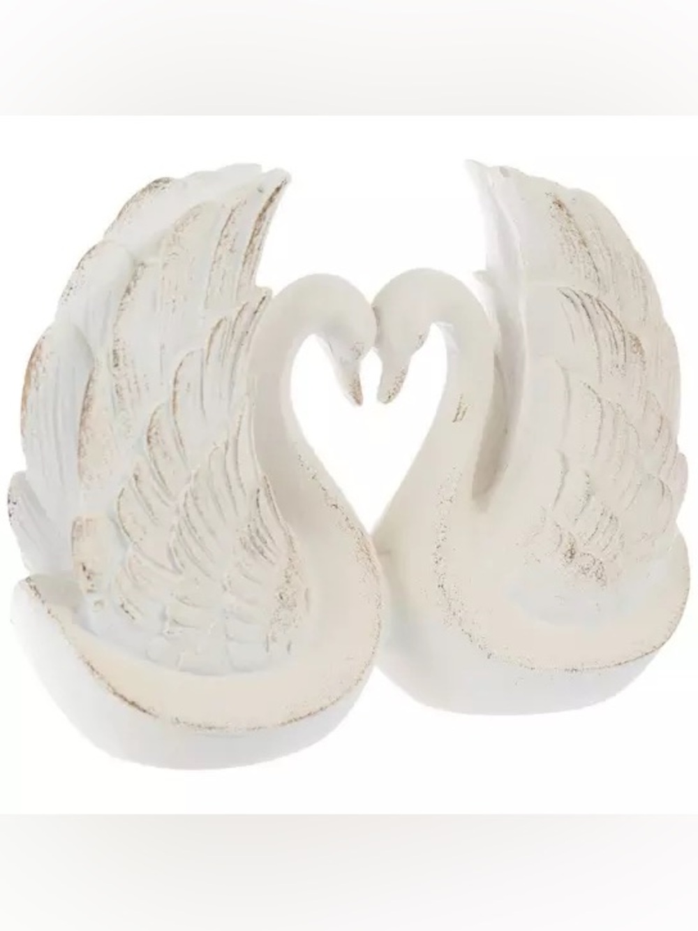 White Heart Swans Figurine